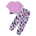 thumbnail image 2 of Hotiary 2Pcs Teens Little Girls Tracksuit Pant Outfit Sets Short Sleeve Crop Top & Sweatpant Casual Tee Top Cargo Pant Set, 6-14 Years, 2 of 7