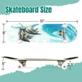 thumbnail image 2 of 31'' Complete Skateboard 7 Layer Canadian Maple Double Kick Deck Skateboards Color drawing two dolphins wave Watercolor pencils Skate Board for Beginner Adult Gifts, 2 of 5