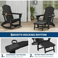 thumbnail image 5 of Outdoor Rocking Adirondack Chairs, with Retractable Ottoman and Cup Holder, HDPE All Weather, 400 lbs, 1 Piece, Black, 5 of 8