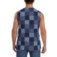 thumbnail image 4 of Fotbe Men's Blue Gingham Buffalo Check Print Men's Sleeveless Muscle Tank Tops Casual T-Shirts for Gym Workout Beach-Large, 4 of 8