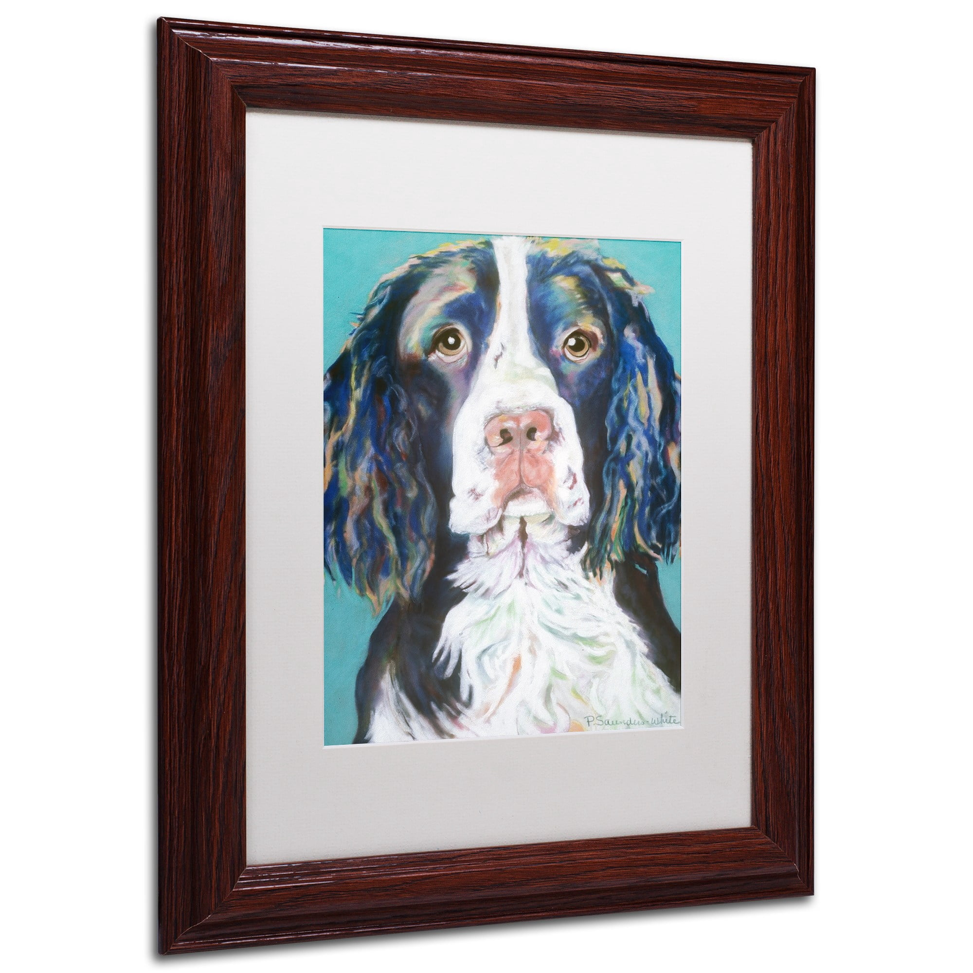 Trademark Fine Art "Dodger" Canvas Art by Pat Saunders-White, White Matte, Wood Frame