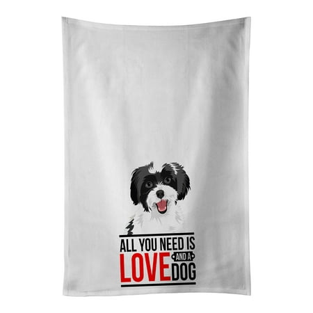 

Shih-Tzu Black and White #3 White Kitchen Towel Set of 2 19 in x 28 in