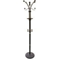 thumbnail image 1 of 73" Tall Chrome and Wood Coat Rack, Espresso finish, 1 of 2
