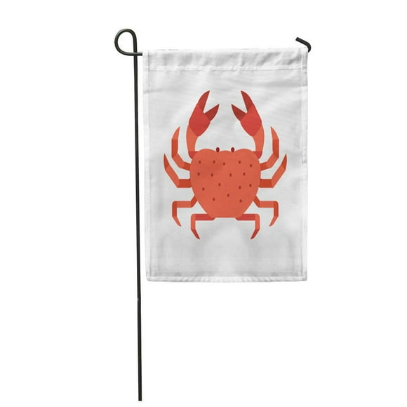 POGLIP Colorful Red Crab Sea Creature in Flat Shell Water Garden Flag Decorative Flag House Banner 28x40 inch