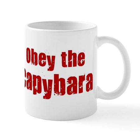 CafePress - Obey The Capybara Mug - 11 oz Ceramic Mug - Novelty Coffee Tea Cup