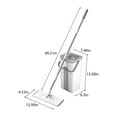 thumbnail image 3 of Surpdew Mop And Bucket With Wringer Set, Hands Flat Floor Mop And Bucket, Washable Microfiber Pads Included, Wet And Dry Use, Home Floor Cleaning System White, 3 of 8