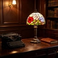 thumbnail image 6 of Vintage Stained Glass Table Lamp, Plug-in Decorative Bedside Lamp for Bedroom, Living Room & Study, 6 of 7