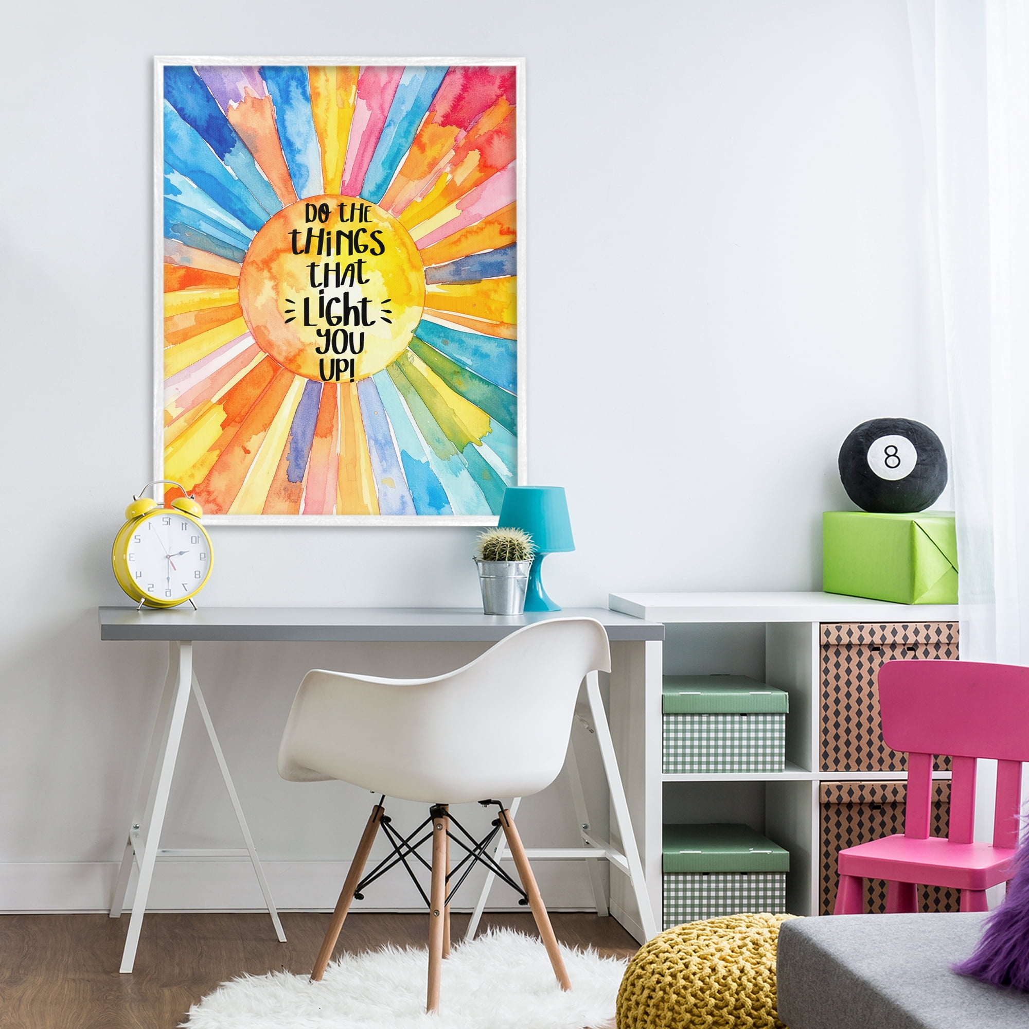 Stupell Industries Things That Light You Up White Framed Giclee Art, design by Shelly Craig