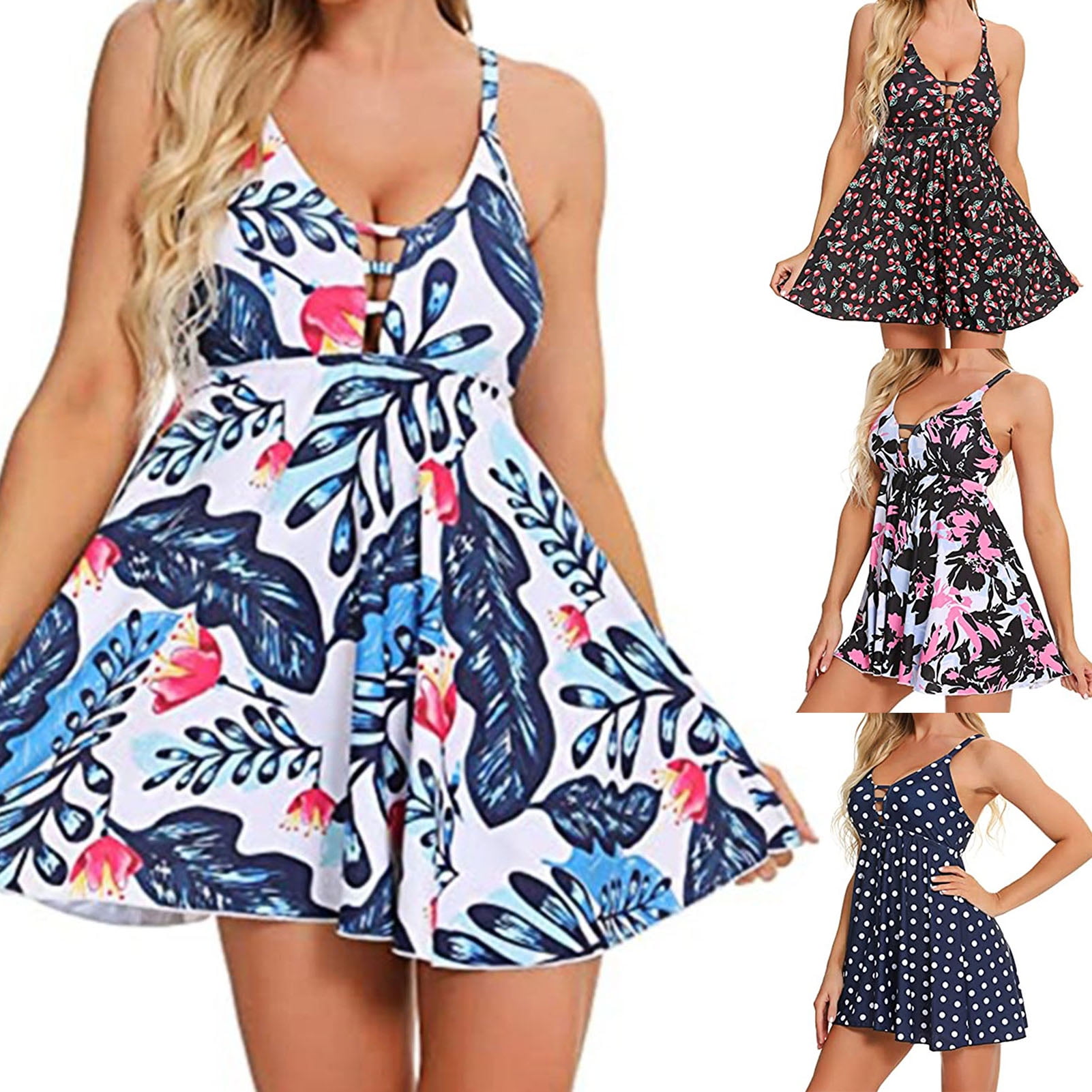 Travelwant Womens Swimsuits Tummy Control Bathing Suits One Piece Swimsuit Flowy Swimwear