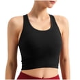 thumbnail image 1 of Ltctricy Women's Crop Tank Tops with Built in Bra Ribbed Knit Crew Neck Racerback Slim Sleeveless Workout Tops Athletic Yoga Shirts, 1 of 7