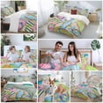 thumbnail image 5 of 3 Piece Colorful Flip Flops Duvet Cover Set Full Size, Microfiber Comforter/Quilt Cover with Corner Ties and 2 Pillowcases, Summer Blue Beach Ocean All Season Soft Bedding with Zipper Closure, 5 of 8