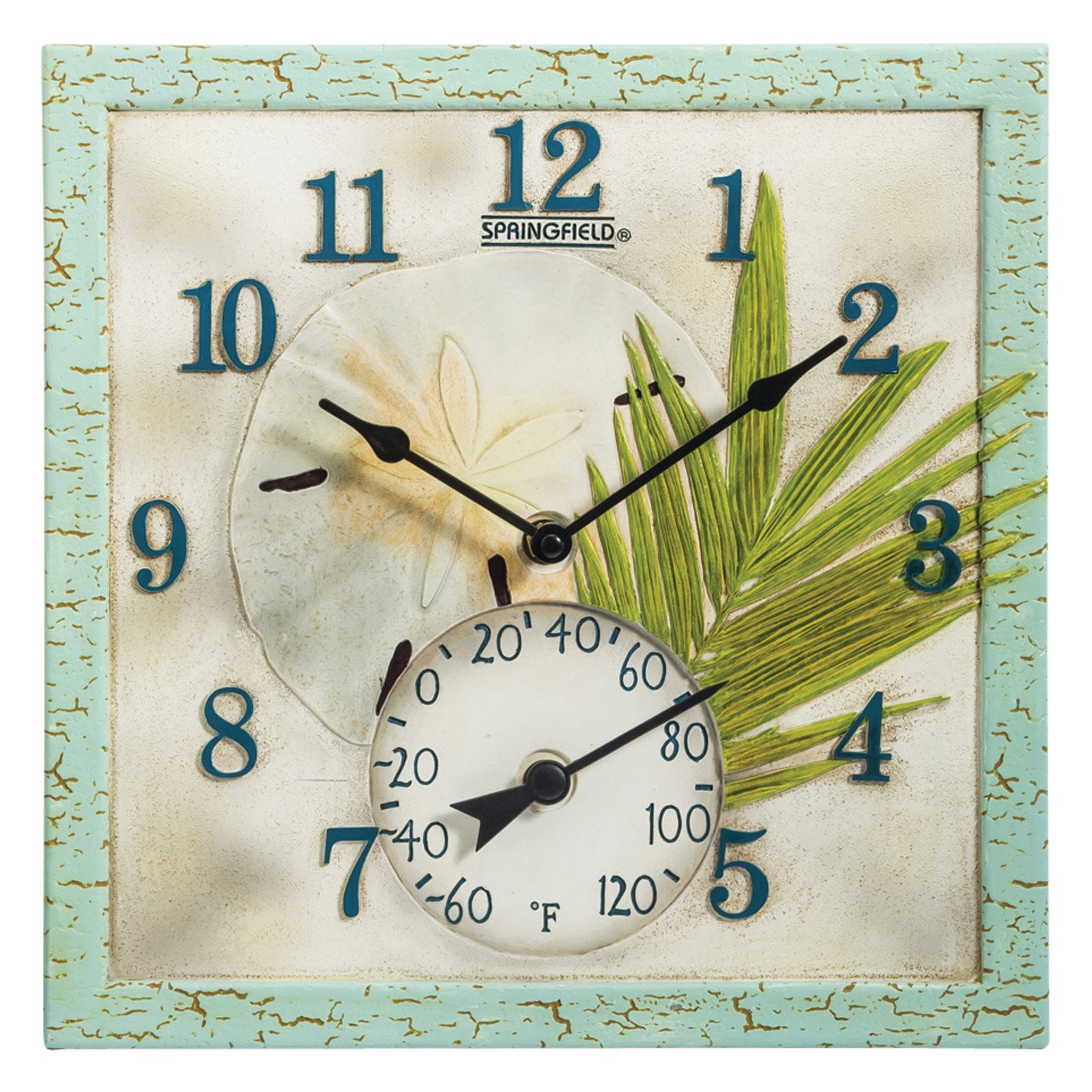 Springfield 12" Poly Resin Clock With Thermometer - Walmart.com