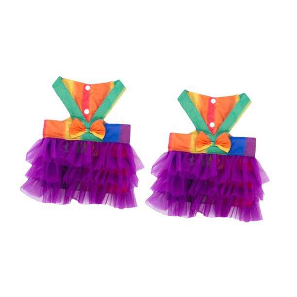 2 piezas de vestidos para perros, tutú, falda de princesa, suministros para mascotas, ropa de fiesta para perros pequeños, niñas, cachorros, chaleco Vistoso