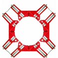thumbnail image 1 of Juego de 4 abrazaderas de ángulo recto ajustables, ayuda para soldar carpintería para ensamblaje de marcos, herramienta de artesanía con abrazaderas de mordaza rojas, 1 of 5