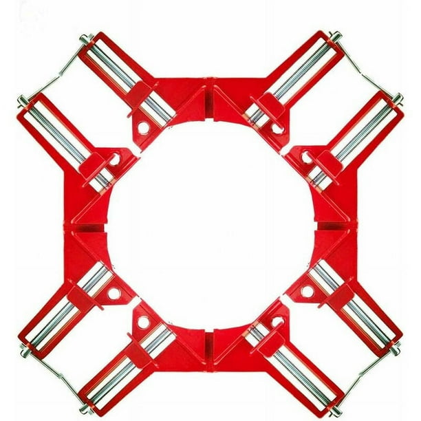 Desiderio Readcly-Abrazadera de ángulo recto de 90 grados, 4 abrazaderas de ángulo de carpintería de mandíbula ajustable, abrazadera de ángulo rojo para soldar múltiples marcos de cuña para