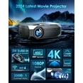 thumbnail image 6 of Hewcham 4K LCD Projector with Wireless, 1080P, 22000 Lumens, Bluetooth, Remote, 120,000-Hour Lamp, 6 of 8