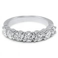 thumbnail image 2 of Seven Stone Half Eternity Band Ring 14K White Gold Over 2.8 Ct Round Simulated Diamond, 2 of 2