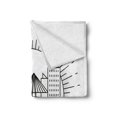 thumbnail image 2 of Charleston Soft Flannel Fleece Blanket, Minimal City Skyline with Dashed Lines and Greyscale Ombre Background, Cozy Plush for Indoor and Outdoor Use, 50" x 70", Black White and Grey, by Ambesonne, 2 of 5