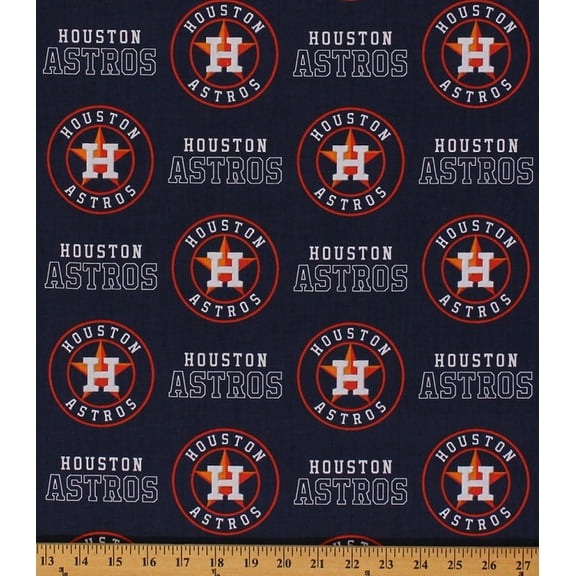 Cotton Houston Astros MLB Baseball Sports Team Cotton Fabric Print by the Yard (s6682bf)