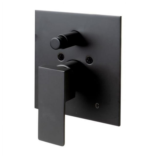 ALFI AB5601-BM Shower Valve with Square Lever Handle & Diverter, Black Matte