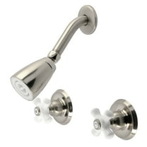 Kingston Brass KB248PXSO Victorian Double-Handle Shower Faucet, Brushed Nickel