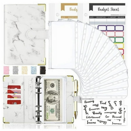 

XINJINGDI Onlyesh Budget Envelopes For Budgeting Organizer For 28Pcs Budget With Envelopes 6 Ring Saving (White)