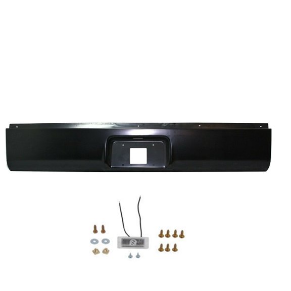 SEBLAFF Rear Roll Pan Bumper with License Plate Replacement for Chevy Silverado GMC Sierra 1500 1999-2006 Pickup Trucks Steel