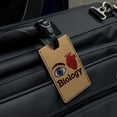 thumbnail image 4 of Eye Heart Biology  Rectangle Leather Luggage Card Suitcase Carry-On ID Tag, 4 of 7