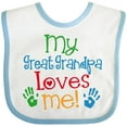thumbnail image 3 of Inktastic My Great Grandpa Loves Me Boys or Girls Baby Bib, 3 of 4
