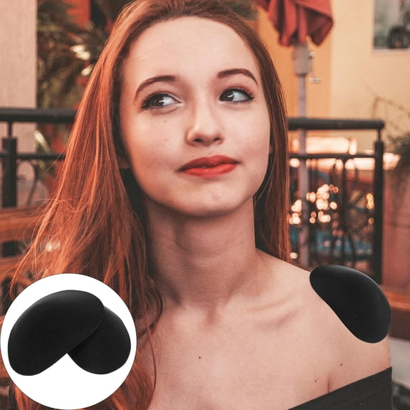 WHAMVOX  2 Pair Anti-slip Shoulder Pad Pads for Women Clothes Miss Women's Black