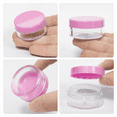 thumbnail image 3 of Beauticom 600 Pieces High Quality 10 Gram 10 ml (0.3 oz) Plastic Clear Round Cream Lotion Beauty Sample Jars (Pink Lids), 3 of 7