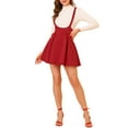 thumbnail image 2 of MODA NOVA Juniors High Waist Lace Up Tie Front A-Line Mini Suspender Skirt, 2 of 6