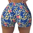 thumbnail image 2 of Uemuo Cute Popcorn Pattern Women Workout Impact Shorts Scrunch Butt Lifting Gym Shorts Seamless Booty Biker Shorts-XX-Large, 2 of 8
