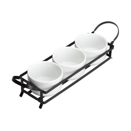 

15 x 3 3/4 Porcelain Trio Set with Stand Durable White Pack of 12