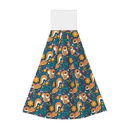 

Zufioo Squirrel Garden Delight Print Coral Fleece Velcro Hand Towel Hangable Absorbent Hand Towel Suitable for Kitchen Bathroom Household Items