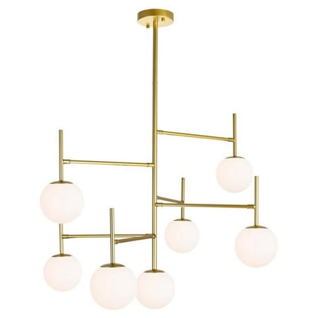 CWI Lighting Tourch 7 Light Contemporary Metal Chandelier in Medallion Gold