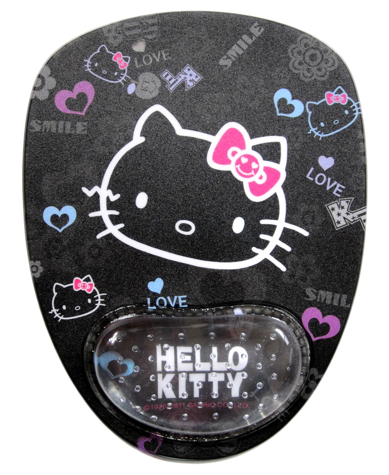 Hello Kitty Black Colored Mousepad With Gel Filled Wrist Rest