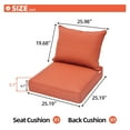 thumbnail image 4 of XIZZI Luxury Outdoor Sofa Cushion for Patio Furniture, 25*25*5.7 Deep Seat Cushions and Back Cushion Set for Wicker Chair, Water Resistant Fade Resistant, Orange, 4 of 6