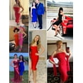 thumbnail image 2 of Women's Midi Cocktail Dresses Strapless Bandage Bodycon Dress Wedding Party Dress, 2 of 5