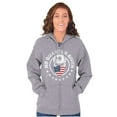 thumbnail image 5 of No Quarter Given Skull American Flag Zip Up Hoodie Men's Women's Brisco Brands S, 5 of 6