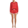 thumbnail image 2 of Secret Treasures Long Sleeve Hooded Solid Pajamas (Women's or Women's Plus) 2 Piece Set, 2 of 5