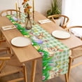 thumbnail image 3 of Easter Bunny Table Runner - 70 Inch Long, Kitchen Dining Table Runner Dresser Scarves, Spring Easter Eggs Chicken Sage Green Plaid Farmhouse Decor for Coffee Tables Wedding Party Banquet, 3 of 8