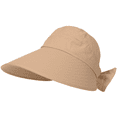 thumbnail image 6 of Helii Women Wide Brim Sun Hat with Back Bow and Ponytail Hole, Quick Dry Breathable UV Protection Foldable Packable Travel Cap, Adjustable Drawstring Outdoor Beach Hat Khaki,One Size, 6 of 8