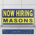 thumbnail image 3 of Now Hiring Masons 13 oz Heavy Duty Vinyl Banner Mason Jobs Available Masonry Laborer Help Wanted Sign for Business Advertising Indoor/Outdoor Single-Sided with Metal Grommets (2x5 ft, Bl & Ye), 3 of 6