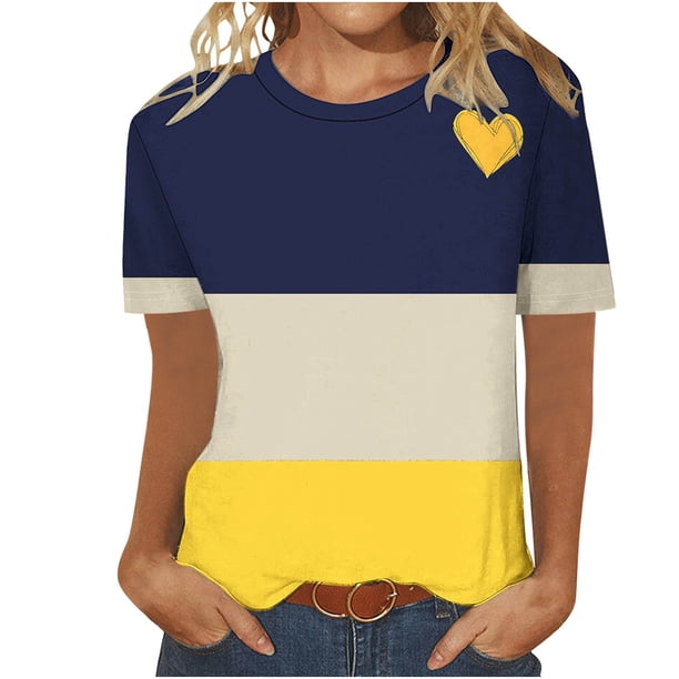 Camisetas Casuales de Manga Corta con Cuello de Tripulación Impresa de San Valentín Tee Gráfica Ligera Top 95% Poliéster 5% Elastano para el Uso Diario, Camiseta de Moda Cómoda