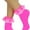 Ruffle Top - Hot Pink, variant on ToBeInStyle Women's Opaque Ankle High Socks w/ Ruffled Lace Top - Black