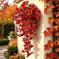 thumbnail image 5 of Fufafayo Fall Artificial Flowers Hanging Baskets, Trumpet Flowers Outdoor Courtyard Decor, Faux Silk Floral Arrangement for Fall-Themed Corridor Porch Garden Wall, 5 of 6