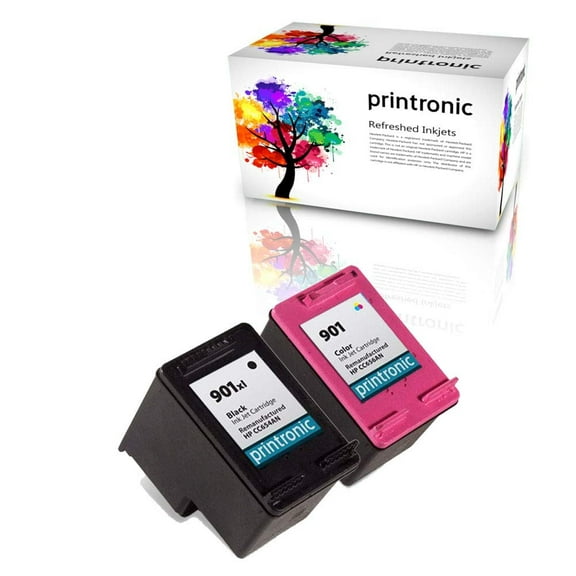 Compatible Ink Cartridge PTHP901XL9012PK for HP Officejet 4500 J4580 J4660 J4550 J4540 J4524 Printers (1 Black 1 Color)