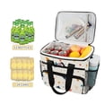 thumbnail image 2 of FORMRS Insulated Cooler Bag 24 Cans Capacity Soft Leakproof Lunch Box with Side Pockets, Beige Simple Shapes, 2 of 7