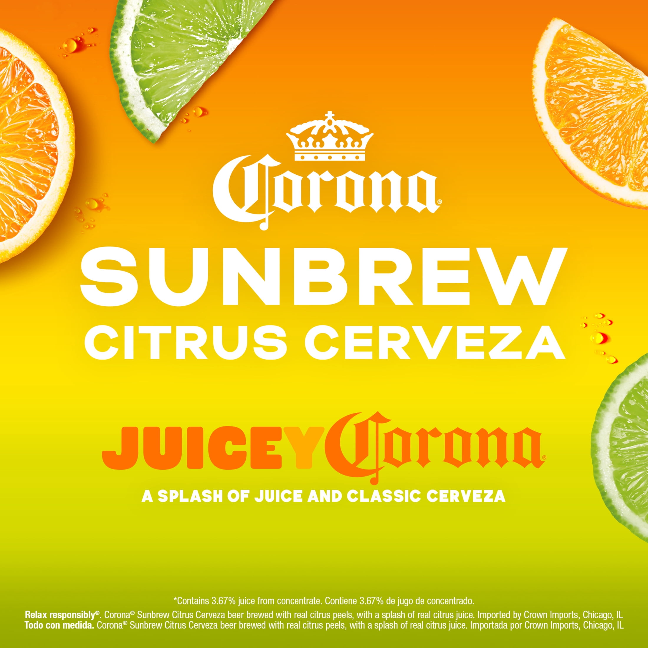Corona Sunbrew Citrus Cerveza Mexican Import Beer, 12 Pack 12 fl. oz. Bottles, 4.5% ABV